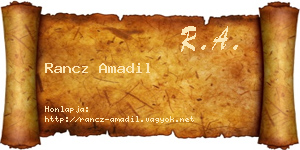 Rancz Amadil névjegykártya